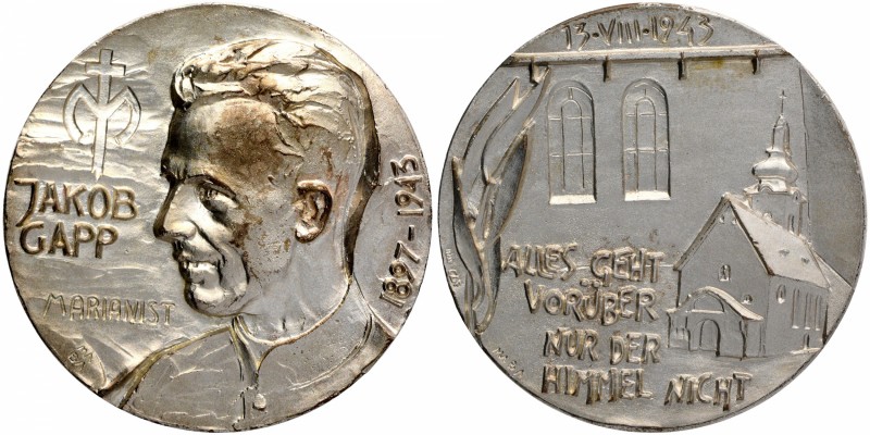 Others
Medallion, Austria, Jakob Gapp-Marianist and Martyr (1897 - 1943), Silve...