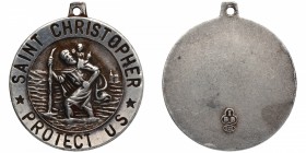 Silver Protection Pendant of Saint Christopher.