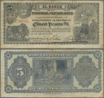 Argentina: El Banco de La Provincia de Buenos Aires 5 Pesos 1891, P.S575a, lightly toned paper and some folds. Condition: F+
 [differenzbesteuert]