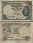 Azores: Banco de Portugal with overprint ”MOEDA INSULANA – AÇORES” 2500 Reis 1909, P.8, still nice and strong paper, lightly toned paper, tiny pinhole...