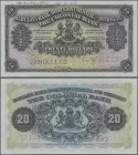 Barbados: Barclays Bank (Dominion, Colonial and Overseas) Formerly The Colonial Bank 20 Dollars 1920's SPECIMEN, P.S102s without signatures and serial...