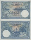 Belgian Congo: Banque du Congo Belge 20 Francs 1946, P.15E, highly rare note in great condition, unfolded with a few tiny spots, lightly pressed, Cond...