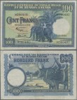 Belgian Congo: 100 Francs 1954, P.25b, very nice and colorfresh with a few spots and soft folds. Condition: F+/VF
 [differenzbesteuert]