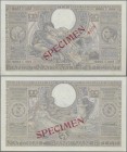 Belgium: Banque Nationale de Belgique 100 Francs = 20 Belgas 1933-1943 SPECIMEN, P.107s, zero serial number, red overprint ”Specimen” and red Specimen...