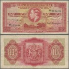 Bermuda: Government of Bermuda 10 Shillings 1937, P.10b, still nice with lightly toned paper and a few folds, Condition: F+/VF-.
 [zzgl. 19 % MwSt.]