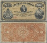 Brazil: Imperio do Brasil 500 Reis ND(1874), P.A242, still nice and rare with a few small repairs and traces of glue at lower margin on back. Conditio...
