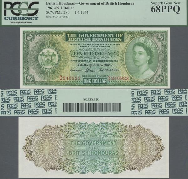 British Honduras: Government of British Honduras 1 Dollar April 1st 1964, P.28b ...