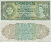 British Honduras: 1 Dollar 1971, P.28c, very nice with bright colors and strong paper, just a few folds and creases in the paper. Condition: VF+
 [di...