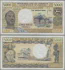 Cameroon: 5000 Francs ND(1974), P.17b, some minor rusty spots and a few pressed folds. Condition: F+/VF. Very Rare!
 [differenzbesteuert]