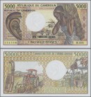 Cameroon: 5000 Francs ND(1984-92), P.22, almost perfect condition with a tiny dint at upper right. Condition: aUNC. Rare!
 [differenzbesteuert]