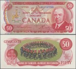 Canada: Bank of Canada 50 Dollars 1975 with red signature Lawson & Bouey, P.90a in perfect UNC condition.
 [differenzbesteuert]