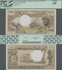 Central African Republic: Banque des États de l'Afrique Centrale - République Centrafricaine 5000 Francs ND(1974), P.3b, still nice with repaired tear...