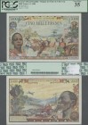 Central African Republic: Banque des États de l'Afrique Centrale - République Centrafricaine 5000 Francs 1980, P.11, great original shape and very pop...