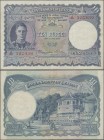 Ceylon: The Government of Ceylon 10 Rupees 1945, P.36A, great condition without pinholes or repairs, just a stronger vertical fold at center and some ...