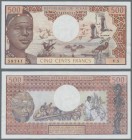 Chad: 500 Francs ND(1974) P. 2, crisp original apper, original colors, light handling in paper but no strong folds, condition: aUNC.
 [differenzbeste...
