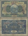 China: China and South Sea Bank 1 Yuan 1921, place of issue: SHANGHAI without signature title on back, P.A121b, toned paper with several folds and tin...