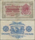 East Africa: The East African Currency Board 1 Rupee 1920, P.7, highly rare banknote in still great original shape with tiny margin split at lower bor...