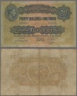 East Africa: The East African Currency Board 20 Shillings 1952, P.30b, still nice and rare note with toned paper, some tiny pinholes and tiny border t...