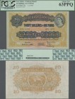 East Africa: The East African Currency Board 20 Shillings 1955, P.35a, perfect uncirculated condition, PCGS graded 63 PPQ Choice New. Rare!
 [differe...