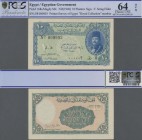 Egypt: Egyptian Currency Note 10 Piastres ND(1940) with signature F. Serag Eldin, P.168a with very low serial number 000003, PCGS graded 64 Choice UNC...