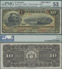El Salvador: Banco Occidental de la Republica del El Salvador 10 Pesos 1905, Santa Ana branch SPECIMEN, P.S177s, red serial number 00000, overprint ”S...