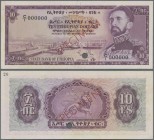 Ethiopia: Bank of Ethiopia 10 Dollars ND(1961) color trial SPECIMEN in lilac instead of red color, P.20cts with red overprint ”Specimen, punch hole ca...