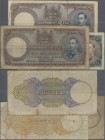 Fiji: Government of Fiji 5 Shillings 1951 P.37 (F-), 10 Shillings 1940 P.38c (F-) and 10 Shillings 1941 P.38e (F). Very interesting set. (3 pcs.)
 [d...