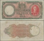 Fiji: Government of Fiji 1 Pound 1950, P.40e, still nice with tiny pinholes ans minor margin split. Condition: F/F+
 [differenzbesteuert]