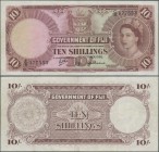 Fiji: 10 Shillings 1965, P.52e, great original shape with strong paper, just some folds and creases and a few minor spots. Condition: VF.
 [differenz...