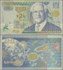 Fiji: Reserve Bank of Fiji 2000 Dollars ”Millennium” Commemorative Issue 2000, P.103, highest denomination of the banknotes of the Fiji Islands and a ...