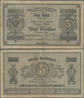 Finland: 5 Markkaa 1878, P.A43, still great original shape with a few folds and lightly toned paper. Condition: F+. Very Rare!
 [differenzbesteuert]