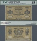 Finland: Finlands Bank 10 Markkaa 1882 without lines under signature, P.A46b, tiny margin splits and a few small holes at center, PMG graded 25 Very F...