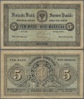 Finland: Finlands Bank 5 Markkaa 1886, P.A50, lightly toned paper with small border tears and tiny hole at center, Condition: F/F-.
 [differenzbesteu...