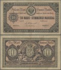 Finland: Finlands Bank 10 Markkaa 1889, P.A51, great banknote with a few folds and toned paper, Condition: F/F+. Rare!
 [zzgl. 19 % MwSt.]