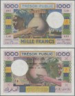 French Afars & Issas: Trésor Public - Territoire Français des Afars et des Issas 1000 Francs ND(1973-74), P.32, still nice with small repaired tears a...