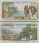 French Antilles: Institut d'Émission des Départements d'Outre-Mer 50 Nouveaux Francs ND(1963), P.6a, still nice with some folds, tiny pinholes at uppe...