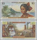 French Antilles: Institut d'Émission des Départements d'Outre-Mer 10 Francs ND(1964), with signatures: André Postel-Vinay & Bernard Clappier, P.8b, ti...