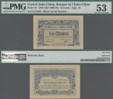 French Indochina: Banque de l'Indo-Chine 10 Cents D. 03.04.1901 / Authorization 06.10.1919, P.43, two larger rusty pinholes at left, PMG graded 53 Abo...