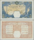 French West Africa: 50 Francs 1919 DAKAR P. 9Ba, very rare early date in exceptional condition, only light handling in paper, crisp paper and original...
