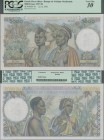 French West Africa: Banque de l'Afrique Occidentale 5000 Francs 1950, P.43, still great condition for this large size note, just a few tiny tears and ...