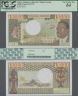 Gabon: Banque des États de l'Afrique Centrale - République Gabonaise 10.000 Francs ND(1978), P.5b, very popular banknote in almost perfect condition, ...