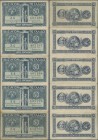 Greece: Vasilion tis Ellados uncut sheet of 5 pcs. of the 50 Lepta ND(1920), P.303a, lightly toned paper and a few minor creases, but unfolded. Condit...