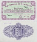 Guernsey: The States of Guernsey 10 Shillings 1966, P.42c, very soft diagonal bend at lower right border, otherwise perfect, Condition: aUNC.
 [diffe...
