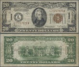 Hawaii: Federal Reserve Bank - L (San Francisco Branch), 20 Dollars series 1934A with overprint ”HAWAII”, P.41, always a very popular note in a nice o...