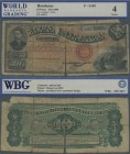 Honduras: Aguan Navigation and Improvement Company 10 Pesos 1886, P.S105 in well worn condition, almost torn into two halfs, World Banknote Grading gr...