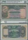 Hong Kong: The Hong Kong & Shanghai Banking Corporation 10 Dollars 1958, P.179Ab, excellent condition and PMG graded 58 Choice About Unc.
 [differenz...