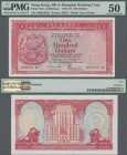 Hong Kong: The Hongkong and Shanghai Banking Corporation 100 Dollars 1977, P.187a, excellent condition with tiny pinholes, PMG graded 50 About Uncircu...