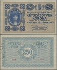 Hungary: Royal Hungarian War Loan Bank 250 Korona 1914 SPECIMEN, P.1s with perforation ”MINTA” at right border and serial number 1003 05681 on back, s...