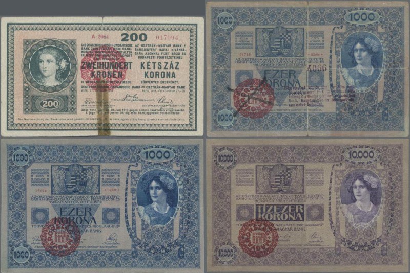 Hungary: Highly rare set with 5 banknotes Osztrák-Magyar Bank / Oesterreichisch-...