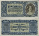 Hungary: Ministry of Finance 1 Million Korona 1923, P.80a, very popular and rarely offered banknote in great condition, just a stronger vertical fold ...
